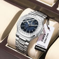 POEDAGAR Luxury Square Man Wristwatch Luminous Waterproof Date Men Watch Stainless Steel Men's Quartz Watches Casual Male Clock. 