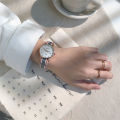 Japanese-style minimalist watch for girls junior high and high school ins-style student forest simple canvas with small fresh Japanese smiley face. 