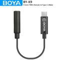BOYA BY-K9 Wireless Microphone Audio Adapter Cable 3.5mm TRRS (Female) to Type-C (Male) for Android PC Laptop Computer Youtube.