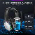 EKSA 2.4GHz Wireless Headphones E1000 WT 7.1 Surround Wired Gaming Headset Gamer with ENC Mic Low Latency for PC/PS4/PS5/Xbox. 