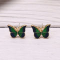 Vintage Fashion Enamel Green Butterfly Stud Ear Earrings Trend Jewelry Women GJCUTE. 