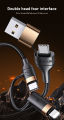 4-In-1 PD Fast Charging Data Line Cable Dual Type-c is Suitable for Most Models. 