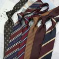 Red Coffee Color Cashew Striped Geometry Pattern 8cm Polyester Tie for Man Groom Suit Wedding Business Necktie. 