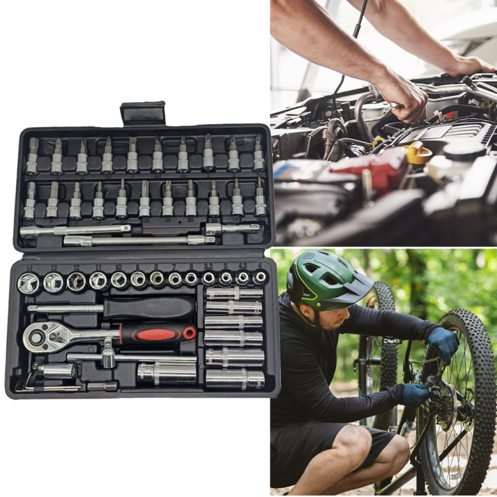 53%20Pcs%20Set%201/4%20Inch%20Socket%20Set%20Ratchet%20Torque%20Wrench%20Combo%20Tools%20Kit%20Vehicle%20Multifunctional%20Wrenche%20Auto%20Car%20Repair%20Tool%20Box%20-%20Image%202