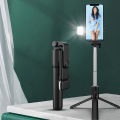 4 in 1 Smartphone Tripod + Selfie Stick with LED Fill Light & Wireless Bluetooth-Compatible Mini Tripod Shutter Remote Control Lengthened Tripod. 