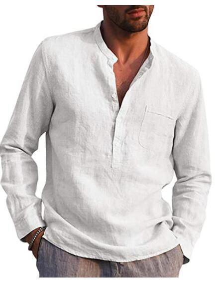 men's%20long%20sleeve%20V-neck%20leisure%20loose%20linen%20shirt%20with%20pocket%20fashion%20casual%20shirt%20-%20Image%205