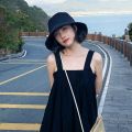 Solid Color Women Bucket Hat Summer Foldable Sunscreen Panama Fisherman Hat Female Outdoor Sun Prevent Hat Travel Beach Cap. 