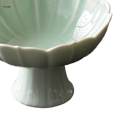 Ceramic Footed Bowl Table Centerpiece Lotus Shaped Dessert Cake Serving Bowl for Dining Table Home.