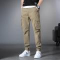 Summer Men's Lightweight Cargo Pants Drawstring Slim Fit Cargo Pants With Zipper Pockets Outdoor Hiking Military Trousers Male.