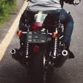Telescopic Folding LED Light Side Mount License Plate Holder Black.