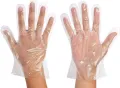 100 Pcs  Clear Plastic Gloves,  Eco-friendly Hand Gloves, Multi-Purpose Safety Cleaning Food Safe Gloves For Cooking, Medical Care, Gardening, Hair Salon, Spa, Home, Kitchen, and Bathroom. 