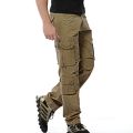 Mens Pants Loose tactical pants Multi-pocket trousers Solid color cargo pants for men pantalon homme Plus 46.