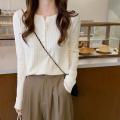 Autumn New Japanese Lazy Style Western Style Fashion Bottoming Shirt Women's Slim Fit Slimming Versatile Long Sleeves Knitwear Top. 