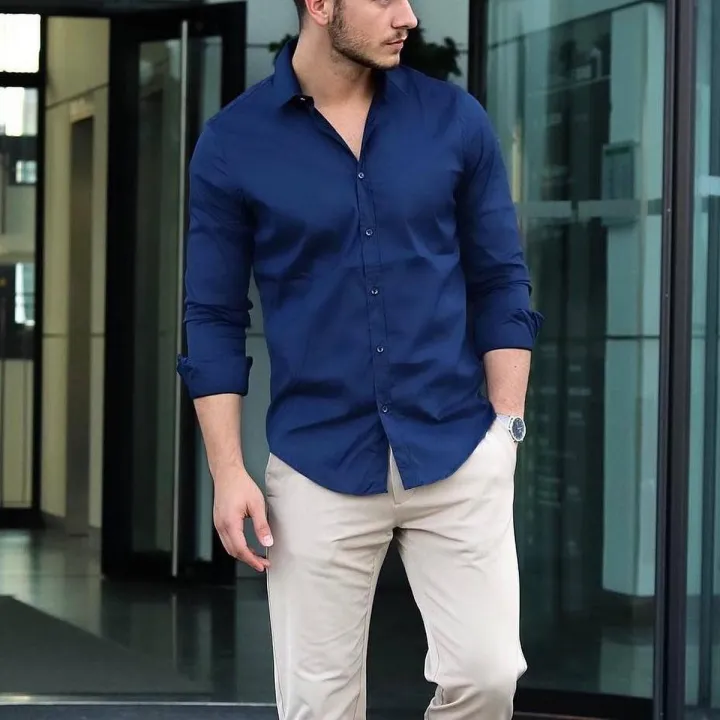 Royal%20Blue%20Cotton%20Long%20Sleeves%20Casual%20Shirt%20For%20Men%20-%20Shirt%20-%20Image%202