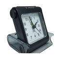 Table Folding Alarm Clock with Loud Hammer, Noctilucent Hands, Silent Movement, High Quality Steel Shell, Black. Perfect for Bedroom, Living Room, or Study.