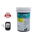 USA Exactive Vital 25 Pcs Test Strips +12 to 24 Months Expiry Time + 1 Pc Free Code Chips Glucose Suger Test Strips. 
