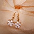 Korea pink cherry flower earring women. 