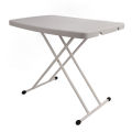 Small Folding Table Space Saving Folding Table PE and Steel Pipe White Rectangular Portable for Bedside for Dining Room. 