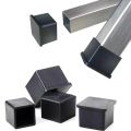 Black Square PVC Rubber Chair Leg Cap Chair Table Leg Furniture Pipe End Cap Table Leg Cap Anti-slip Floor Protection Pipe Plug.