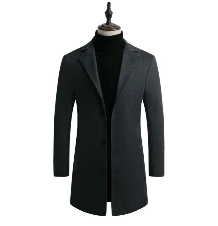 2023%20Spring%20and%20Autumn%20Long%20Cotton%20Coat%20New%20Wool%20Blend%20Pure%20Color%20Casual%20Business%20Fashion%20Men's%20Clothing%20Slim%20Windbreaker%20Jacket%20-%20Image%207
