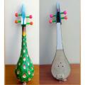 Ink Hand Painted ''Dutara'', Musical Instrument.