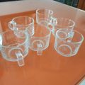 Crystal Clear Glass Tea Cup Set- 6 pcs- Cup with piris.