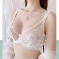 Xianqifen Minimizer Bras for Women Ultra Thin Black Lace Bralette Transparent Underwire Top BH Push Up Brassiere Girl ABCDE. 