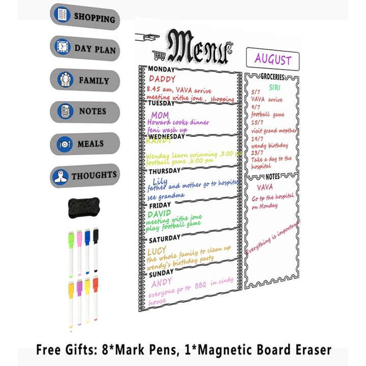 OUMERY%202X%20A3%20Magnetic%20Whiteboard%20Sheet%20for%20Kitchen%20Fridge%20Multipurpose%20Fridge%20Weekly%20White%20Board%20Calendar%20with%2016%20Pen(White)%20-%20Image%204