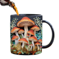 3D Magic Mushrooms Mug Ceramic 3D Fun Space Design Mugs Offices Multi-Purpose Drink Cup for Home Office Dorm Easy to Use C. 