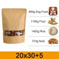 Resealable Kraft Paper Zipper Bags for Nuts Coffee Bean Snacks Tea Gift Transparent Window Waterproof Heat Seal Food Storage Bag.