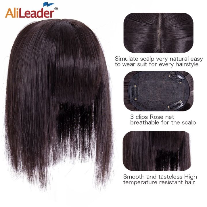 Synthetic%2010''%20Mini%20Wig%20Invisible%20Seamless%20False%20Bangs%20Hairpieces%20Natural%20Hair%20Bangs%20Overhead%20Clip%20In%20Wiglets%20Cover%20Gray%20Hair%20-%20Image%206