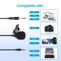 MAMEN 3.5mm Plug Lavalier Microphone with 8m Long Cable for Camera Smartphone Laptop Interview Vlog Recording Microphone. 