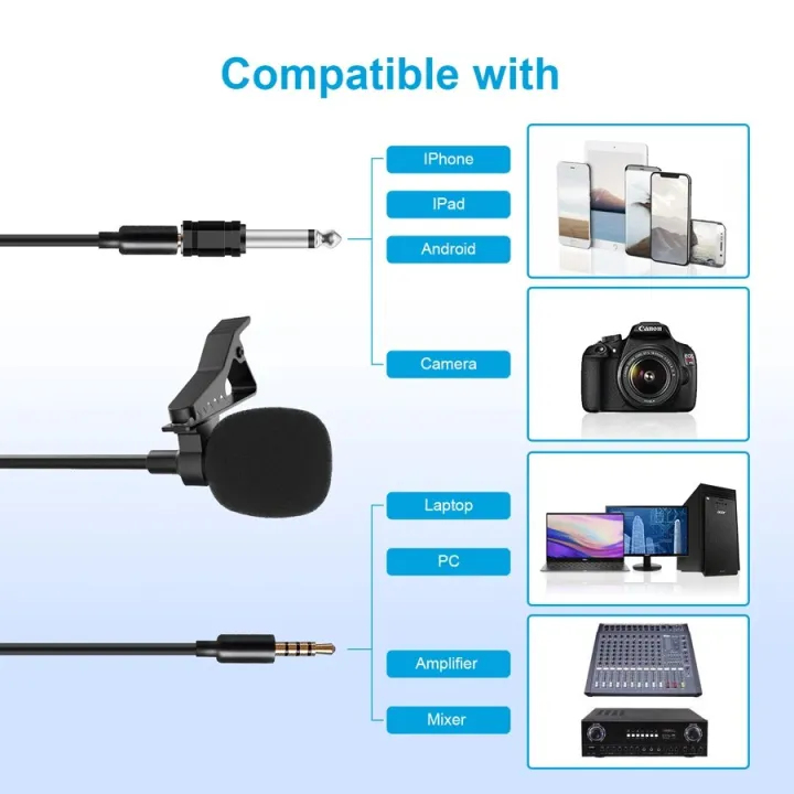 MAMEN%203.5mm%20Plug%20Lavalier%20Microphone%20with%208m%20Long%20Cable%20for%20Camera%20Smartphone%20Laptop%20Interview%20Vlog%20Recording%20Microphone%20-%20Image%205