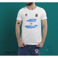 Argentina Flag & Football Logo Half Sleeve Round Neck Tshirt.
