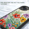 Jizetin for OPPO Reno2 Back Cover Colorful Flowers Lambskin Texture PU Leather Back For Girls Boys Soft Phone Case.