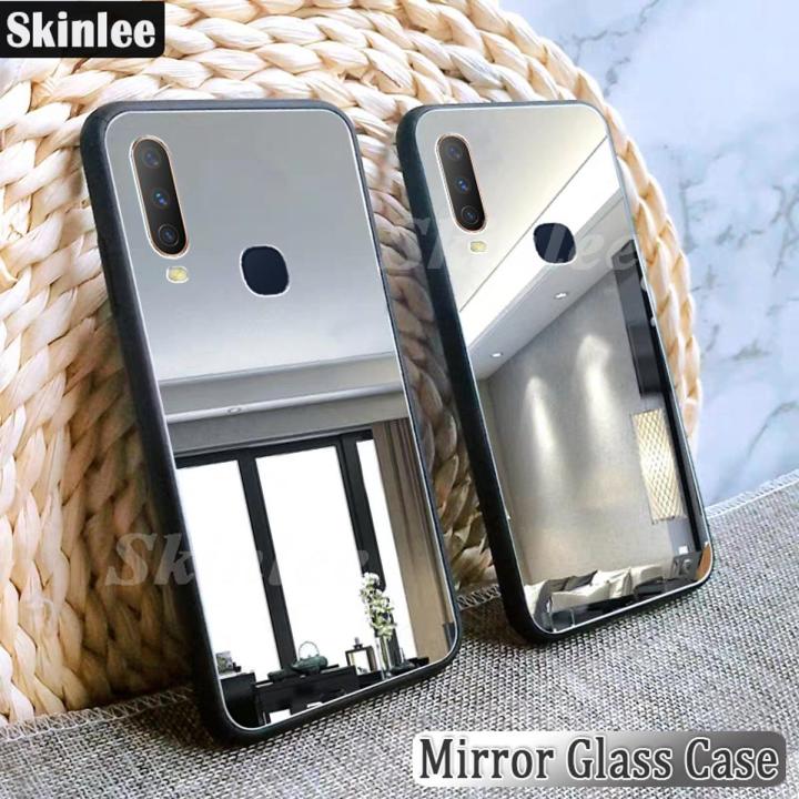 Phone Case Vivo Y15 Back Cover Luxury Plating Clear View Mirror