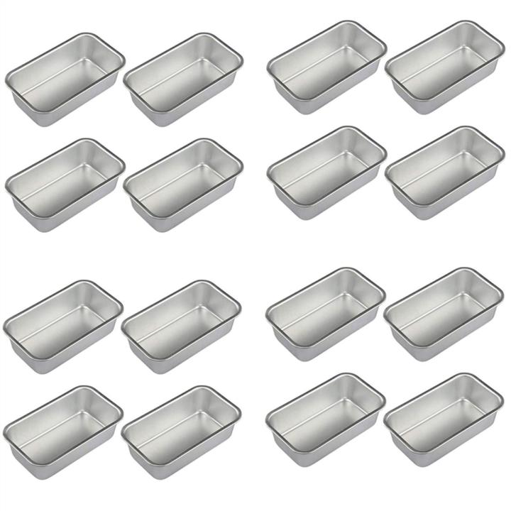 16Pcs Aluminum Alloy Loaf Tin Rectangular Non-Stick Bread Mould