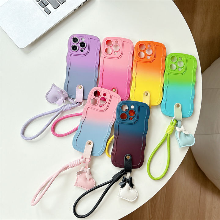 Olige%20Case%20For%20iPhone%2011%2012%2013%2014%2015%2016%2017%20Pro%20Max%206%207%208%2014%2015%2016%20Plus%2016E%20X%20XR%20XS%20Max%2017%20Air%20New%20Gradient%20Splicing%20Color%20Contrasting%20Leather%20Buckle%20Bow%20Love%20Hanging%20Rope%20phone%20case%20back%20cover%20-%20Image%202