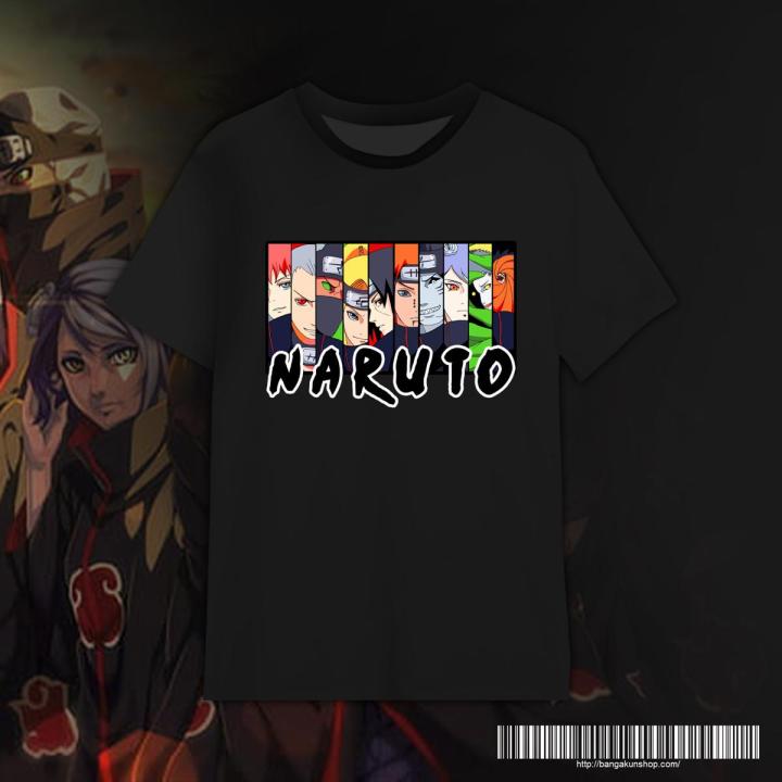 Naruto Akatsuki  T-Shirt Black Cotton T-Shirt Anime Full170Gsm Cotton Banga Kun Shop - T-Shirt For Men - T Shirt
