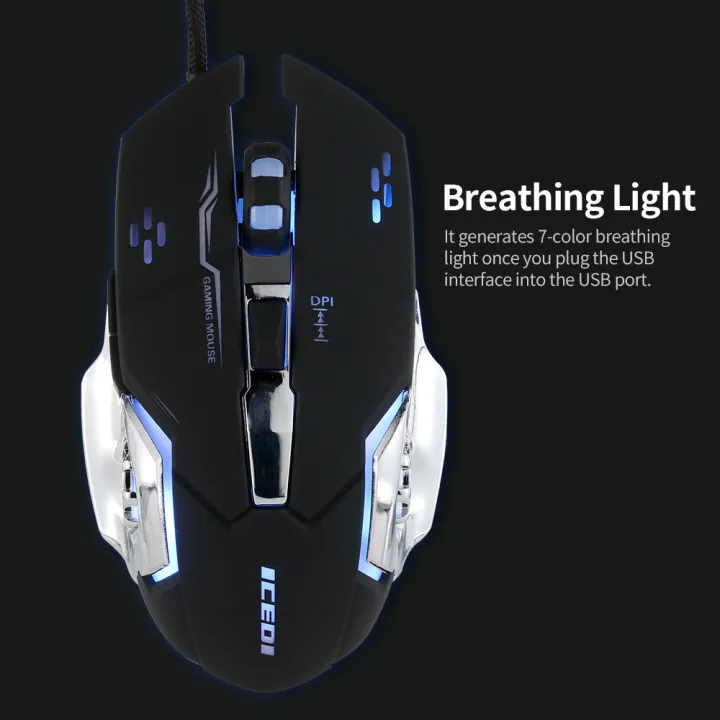 HXSJ%20Wired%20Gaming%20Mouse%203600%20DPI%20Optical%20Mouse%20Ergonomic%20Mouse%204%20Adjustable%20DPI%20Levels/6%20Buttons/7-Color%20Breathing%20Light%20Black%20-%20Image%207