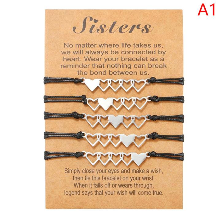 Charm Friendship sister Bracelets Sister Best Friend Bracelet with Card