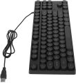 Wired Keyboard, Plug and Play 87 Round Keys Family Gaming Keyboard (Black). 
