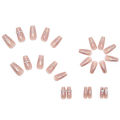 Menggh 24pcs With Glue Fake nails With Design press on nails False nails Full Cover Rhinestone decoration Artificial nails water proof nail art. 