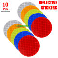 10 pcs x 5cm Round Reflective Sticker Car Bumper Safety Reflective Stickers. 