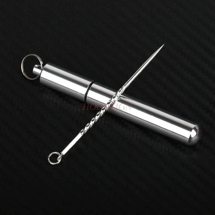 【Daily Necessities For Anyone Store】Sterling Silver Toothpick Full Silver High Metal Toothpick Portable Storage Box To Send Elders Sale