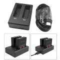 Dual Battery Charger for SJCAM SJ8 Pro/ SJ8 Plus/ SJ8 Air Travel Desktop USB Charging Charger Batteries Storage Dock. 