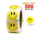 500 pcs x 2.5cm Round Yellow Smiley Face Sticker Self Adhesive Happy Face Circle Label Stickers. 
