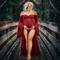 Sexy Maternity Shoot Dresses Shoulderless Pregnancy Dress Photography Maxi Maternity Gown Photo Prop Clothes For Pregnant Women.