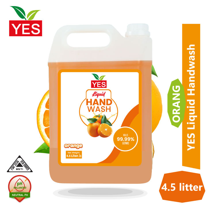 Yes Hand Wash Liquid Orange 4.5 Ltr