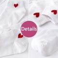 10pcs=5pairs Women Short Socks Red Heart Cute College Fresh Female Socks Soft Cotton Summer Autumn Girls Sock Meias Sox.